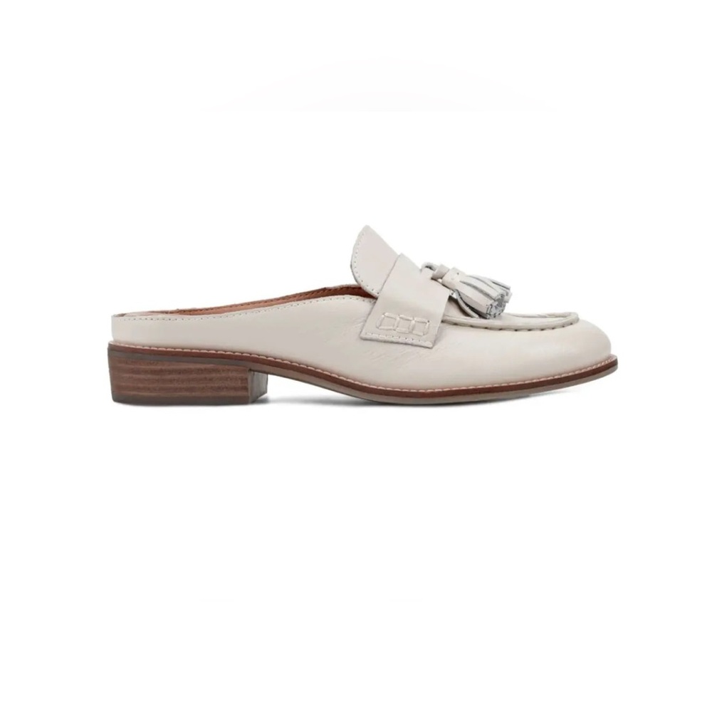 Earth Women's Everett Tassels Slip on Mule Loafers Size 11 Off White Minimalist - Picture 2 of 8